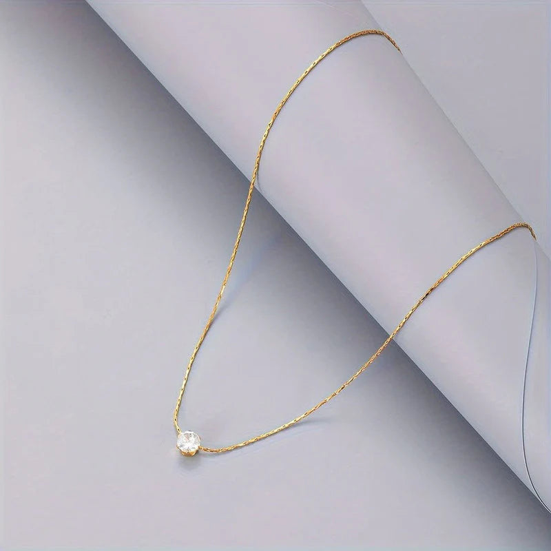 Solitaire Crystal Pendant Necklace