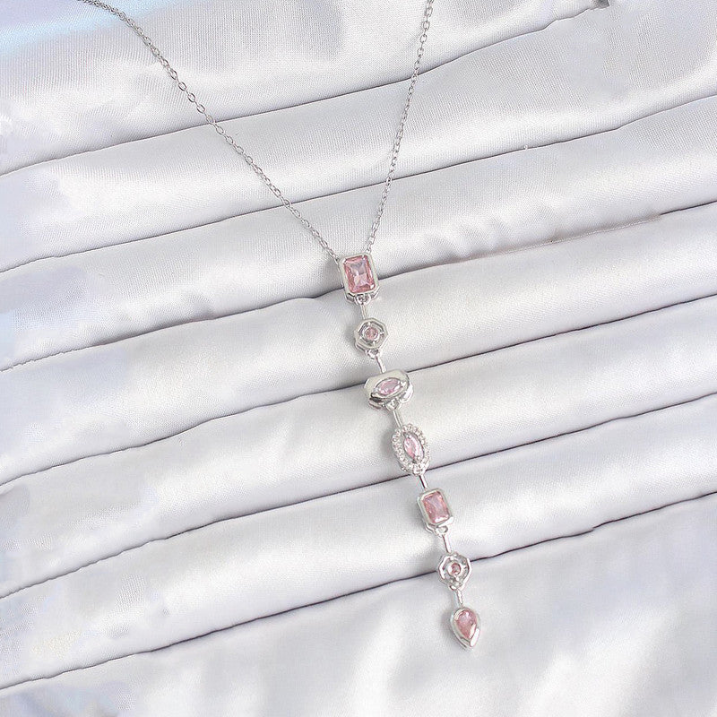 Multi-Shape Crystal Drop Necklace