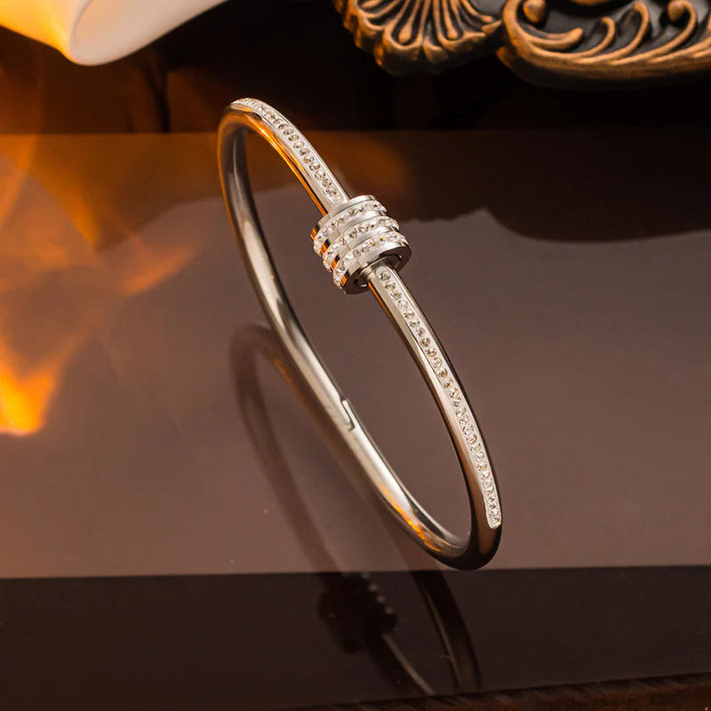 Pavé Crystal Clover Bangle