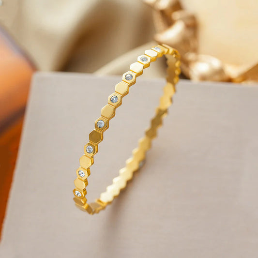 Honeycomb Diamond Bangle