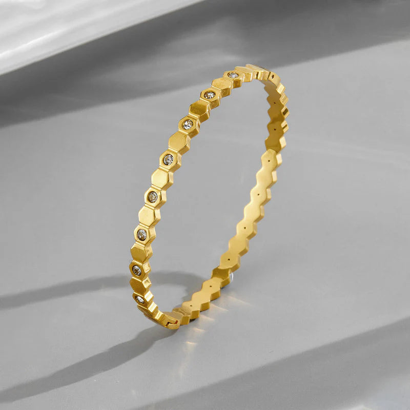 Honeycomb Diamond Bangle