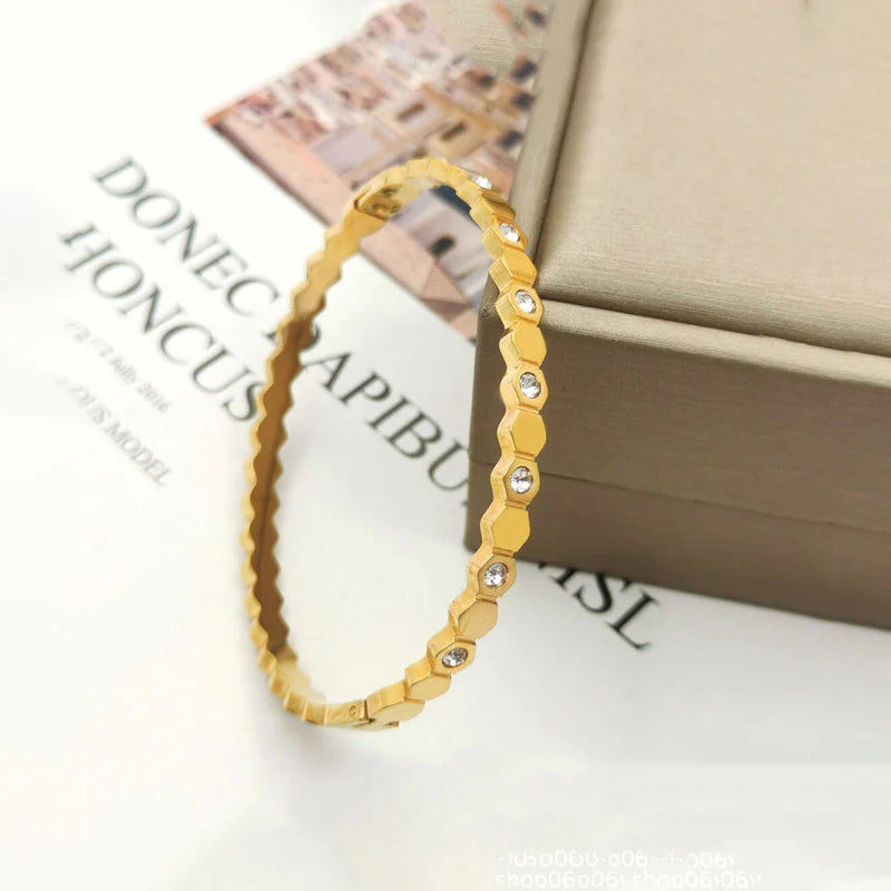 Honeycomb Diamond Bangle