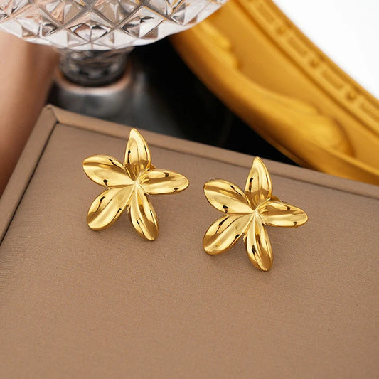 Plumeria Flower Stud Earrings