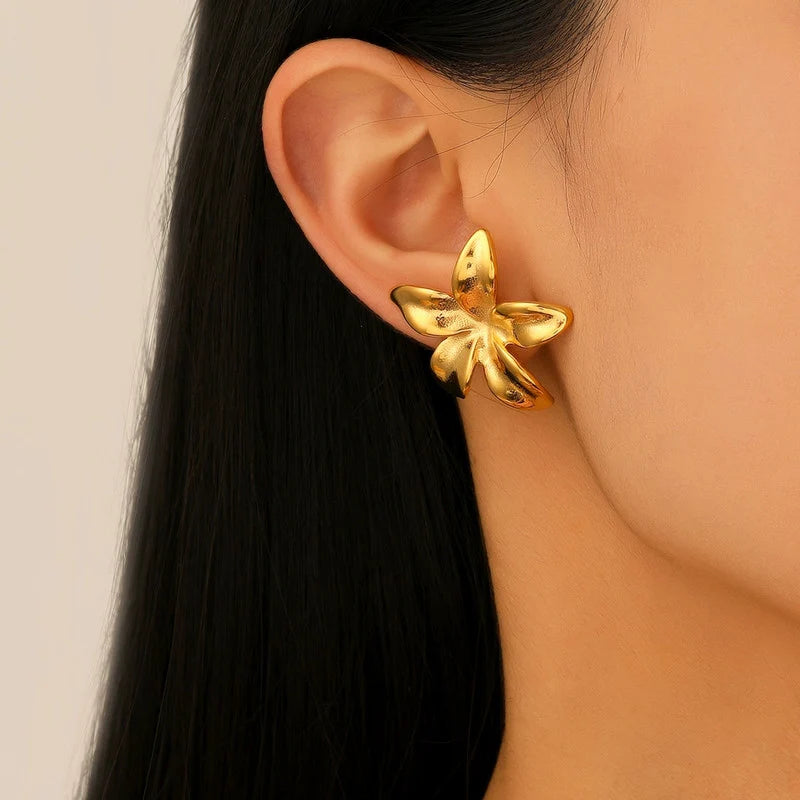 Plumeria Flower Stud Earrings