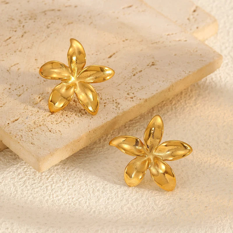 Plumeria Flower Stud Earrings