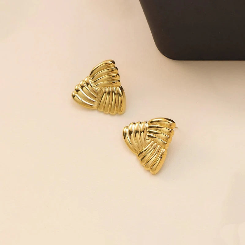 Twisted Triangle Stud Earrings
