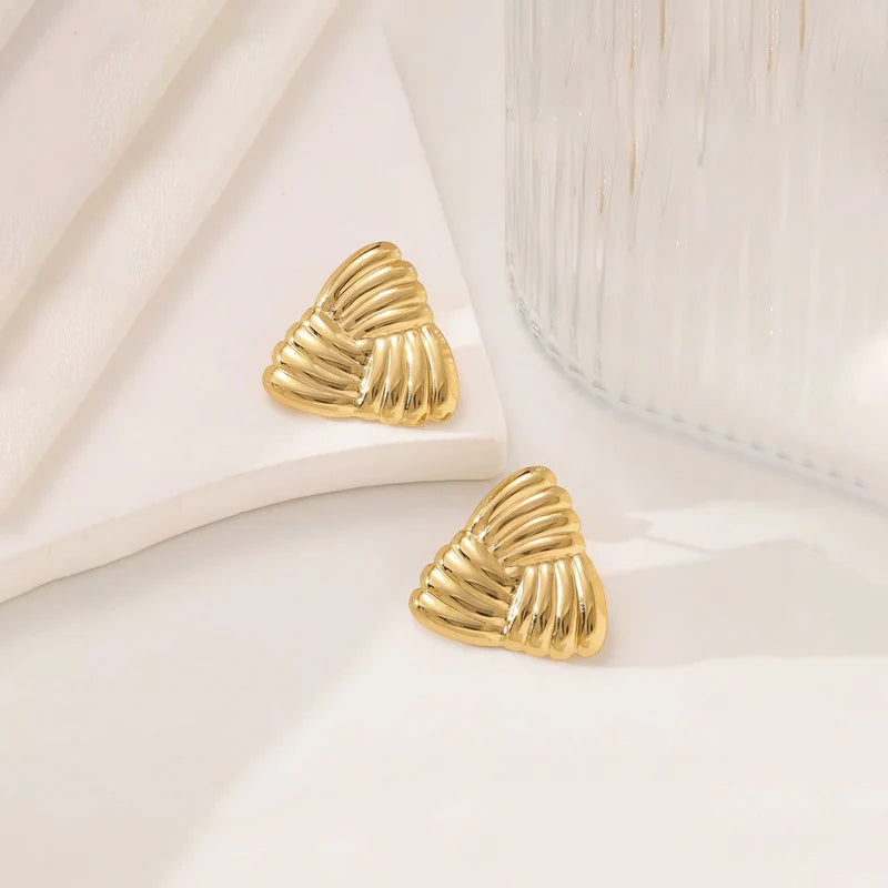 Twisted Triangle Stud Earrings