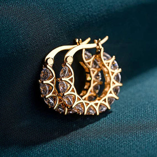 Geometric Diamond Hoop Earrings