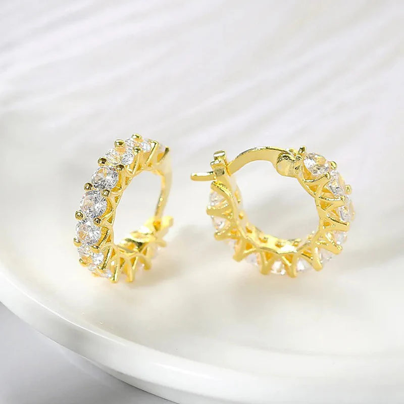 Geometric Diamond Hoop Earrings