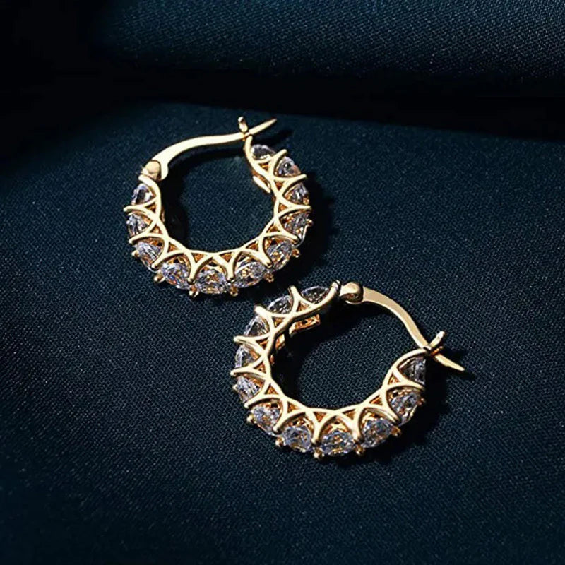 Geometric Diamond Hoop Earrings