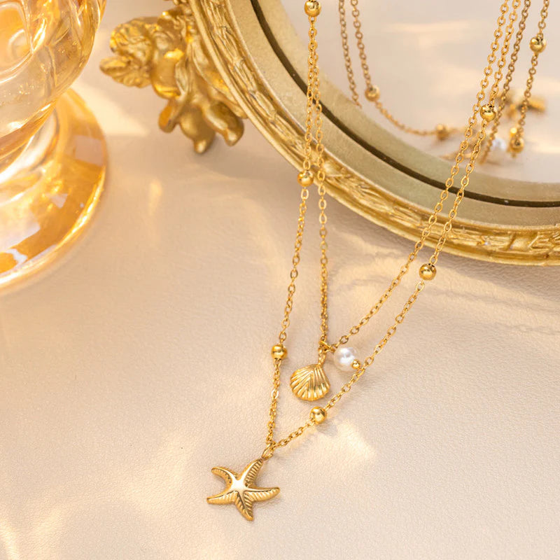 Coastal Charm Layered Necklace Set