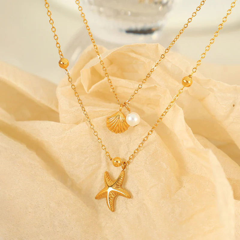 Coastal Charm Layered Necklace Set