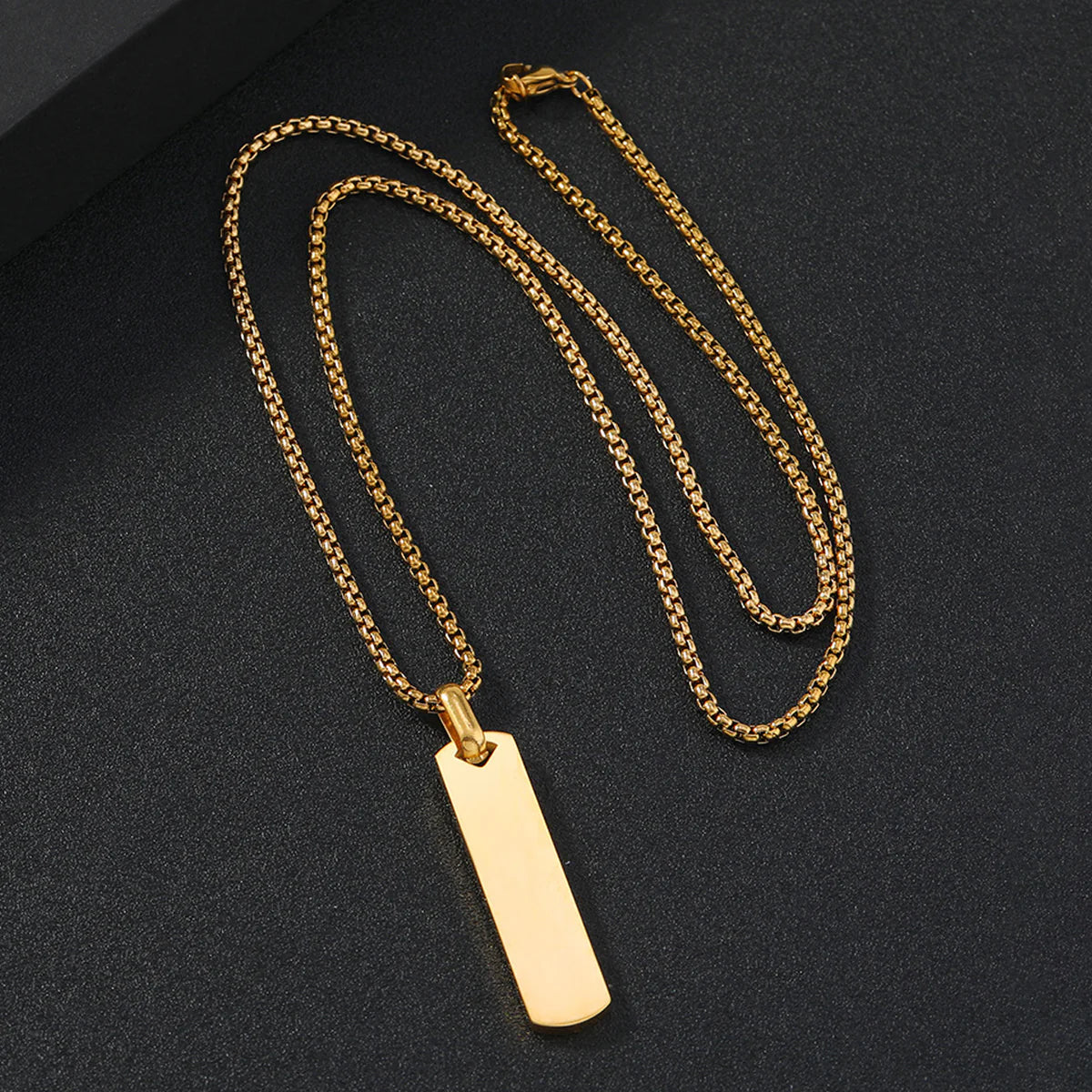 Gold Bar Pendant Necklace