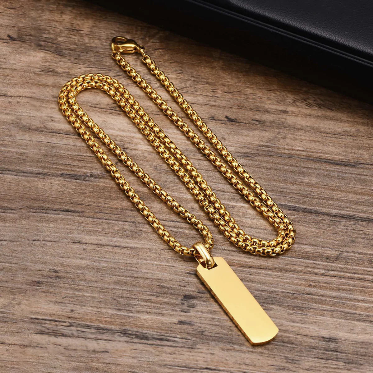 Gold Bar Pendant Necklace