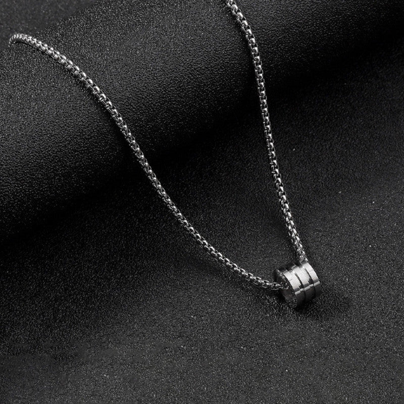 Minimalist Barrel Pendant Necklace - Men's