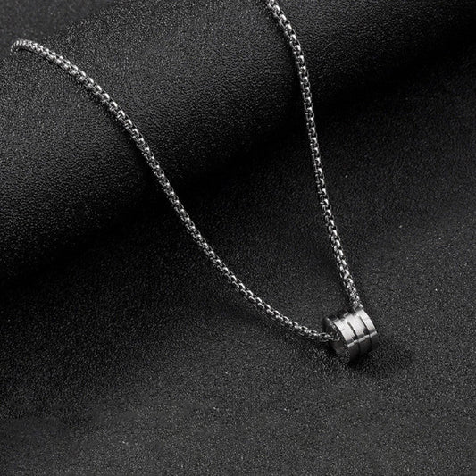 Minimalist Barrel Pendant Necklace - Men's