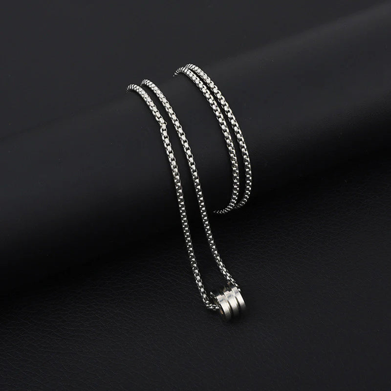Minimalist Barrel Pendant Necklace - Men's