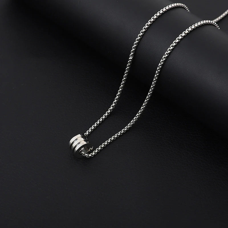 Minimalist Barrel Pendant Necklace - Men's