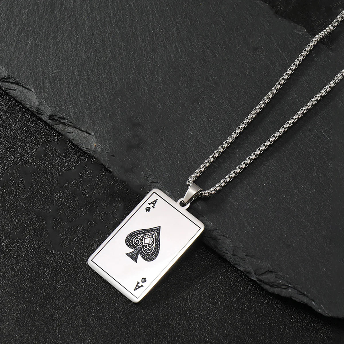 Ace of Spades Card Pendant Necklace