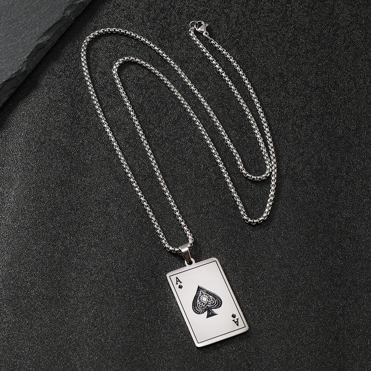 Ace of Spades Card Pendant Necklace