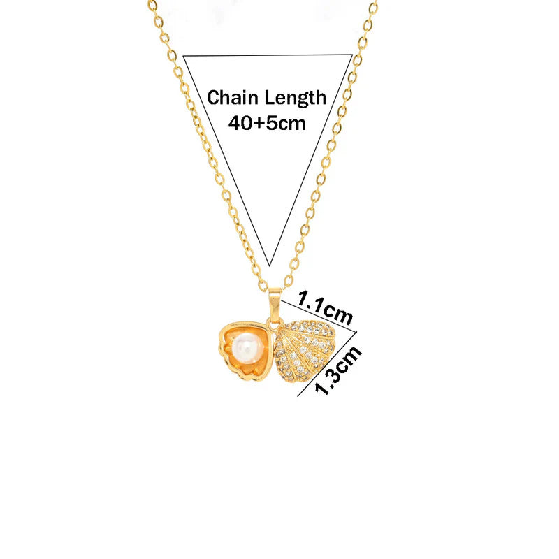 Pearl Seashell Pendant Necklace