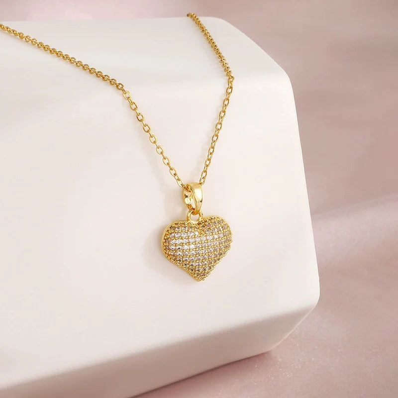 Pavé Heart Pendant Necklace