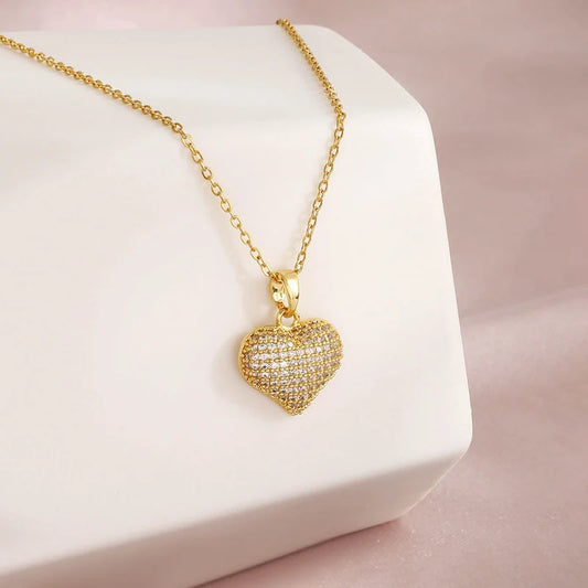 Pavé Heart Pendant Necklace
