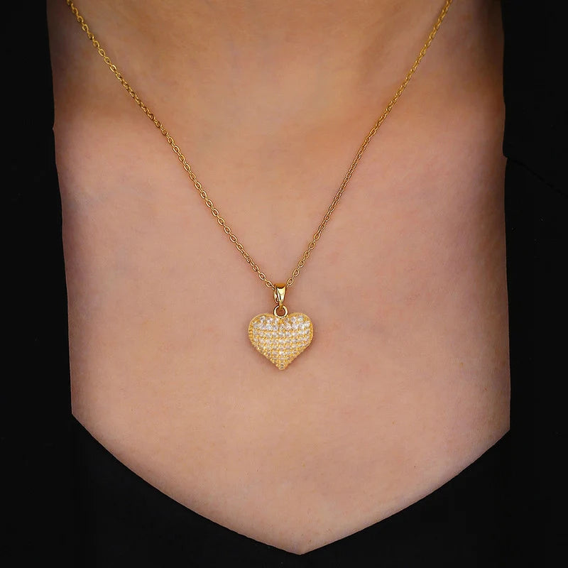 Pavé Heart Pendant Necklace