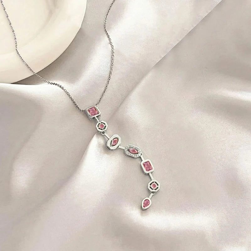 Multi-Shape Crystal Drop Necklace