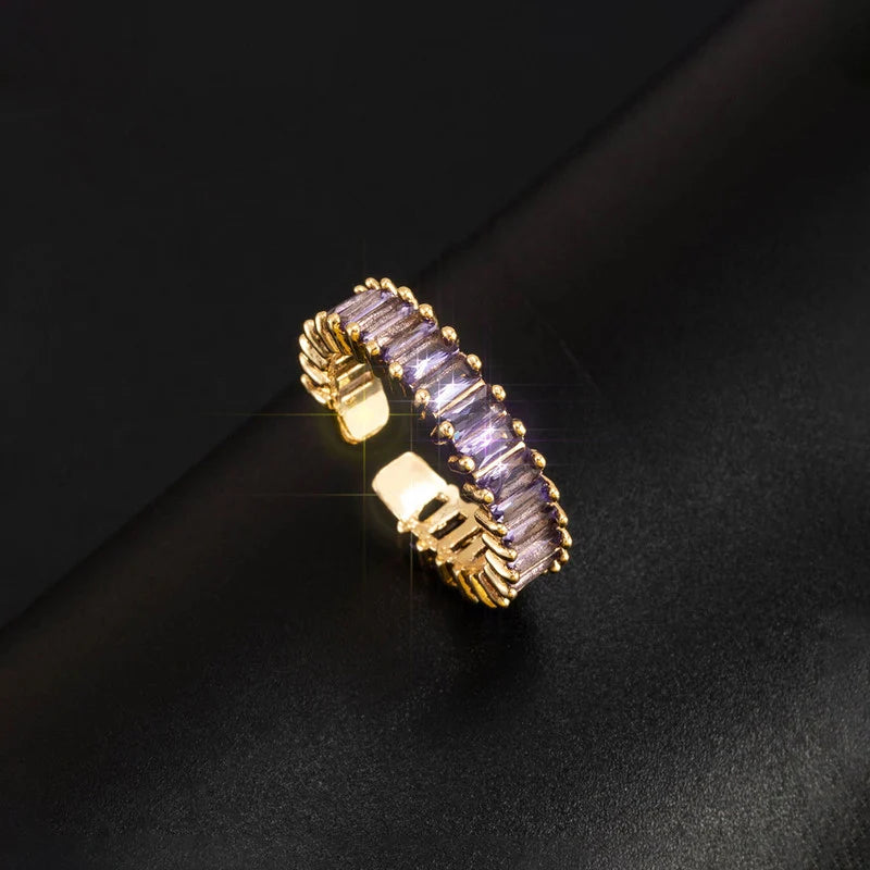 Lavender Baguette Eternity Band Ring