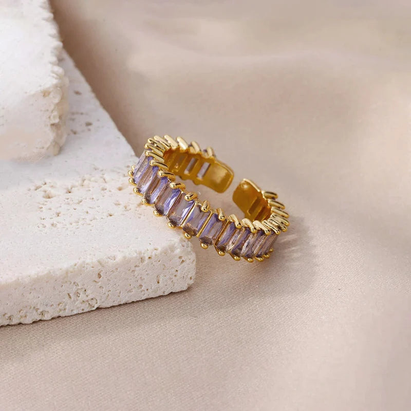Lavender Baguette Eternity Band Ring