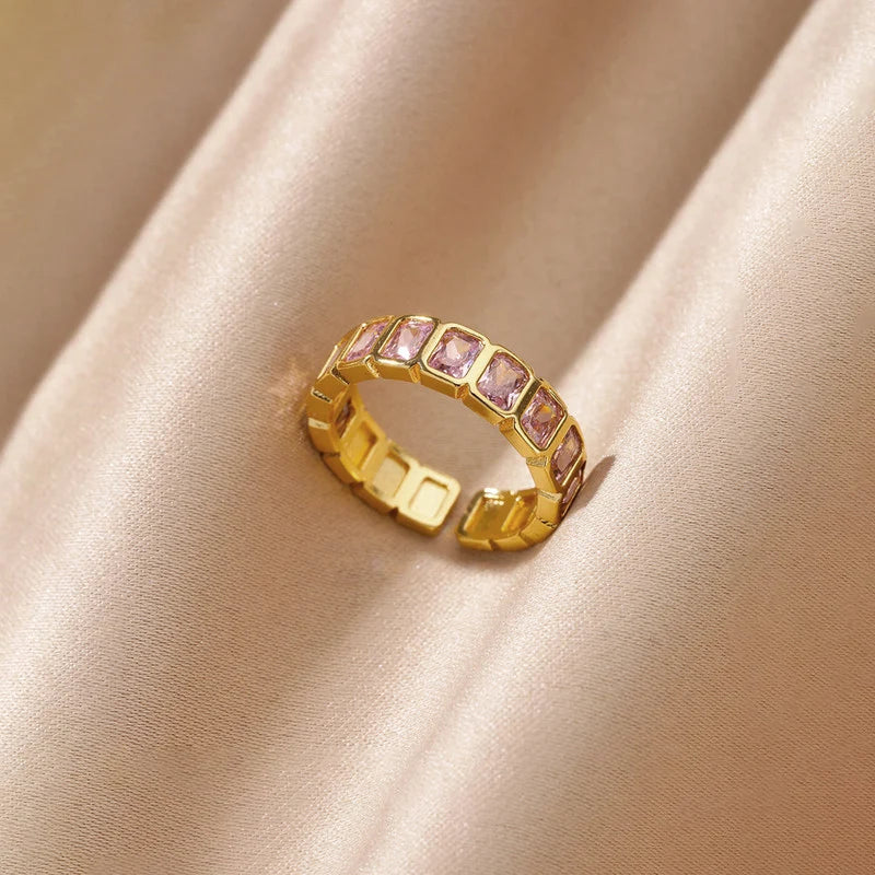 Pink Sapphire Eternity Band Ring