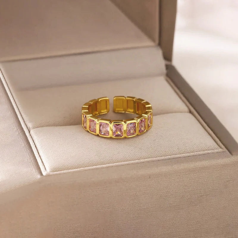 Pink Sapphire Eternity Band Ring