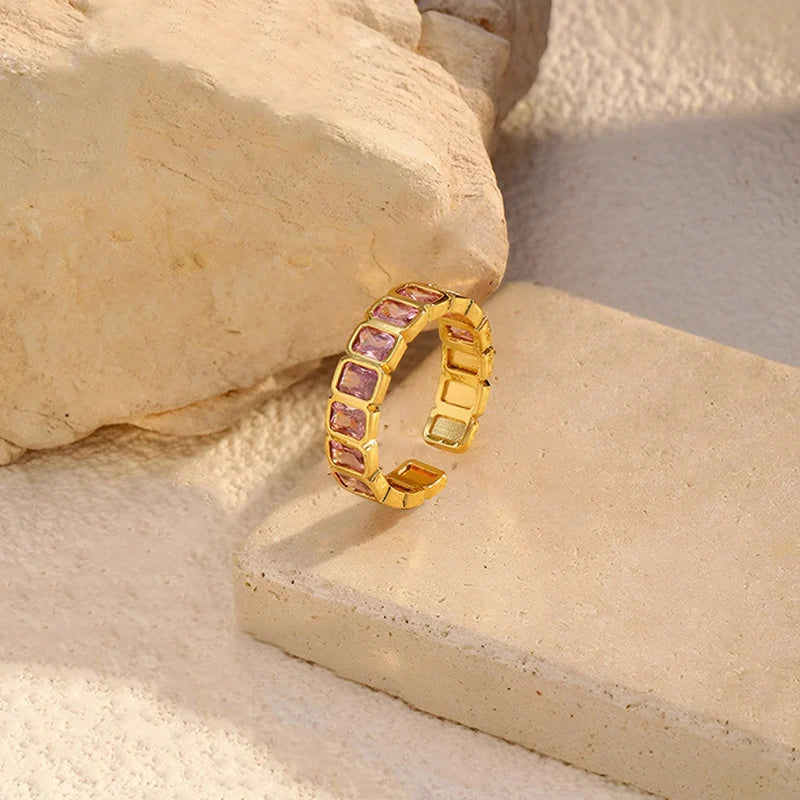 Pink Sapphire Eternity Band Ring