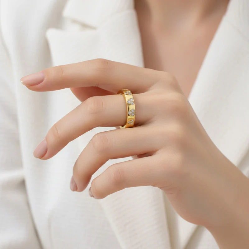 Classic Heart Diamond Band