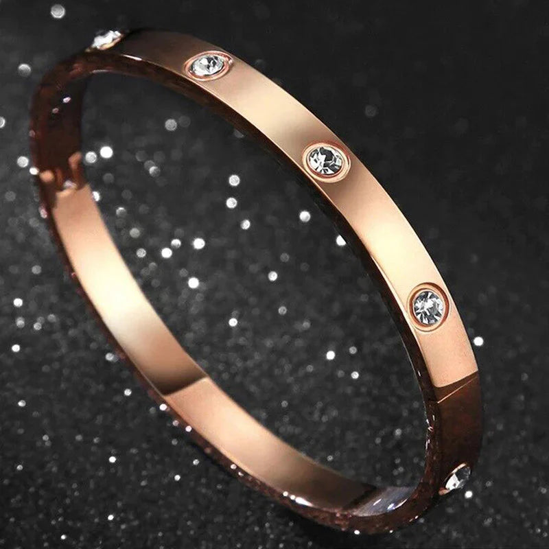 Gold Crystal Station Bangle