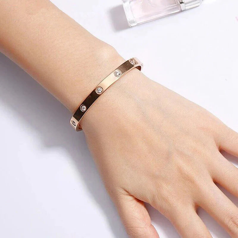 Gold Crystal Station Bangle