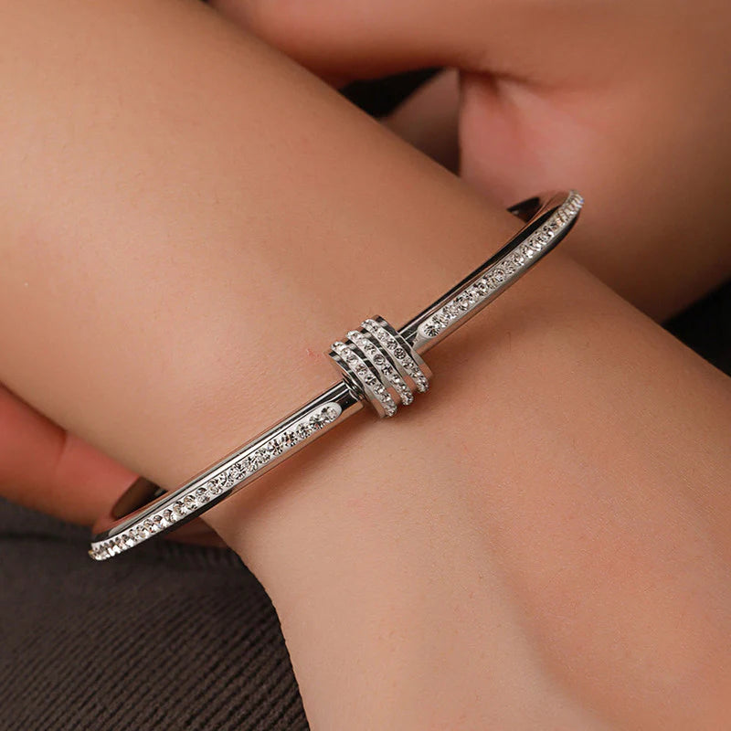 Pavé Crystal Clover Bangle