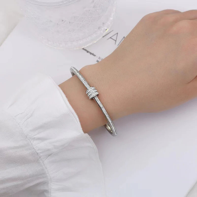 Pavé Crystal Clover Bangle