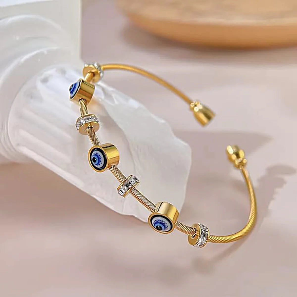Sapphire Blue Evil Eye Protection Bangle