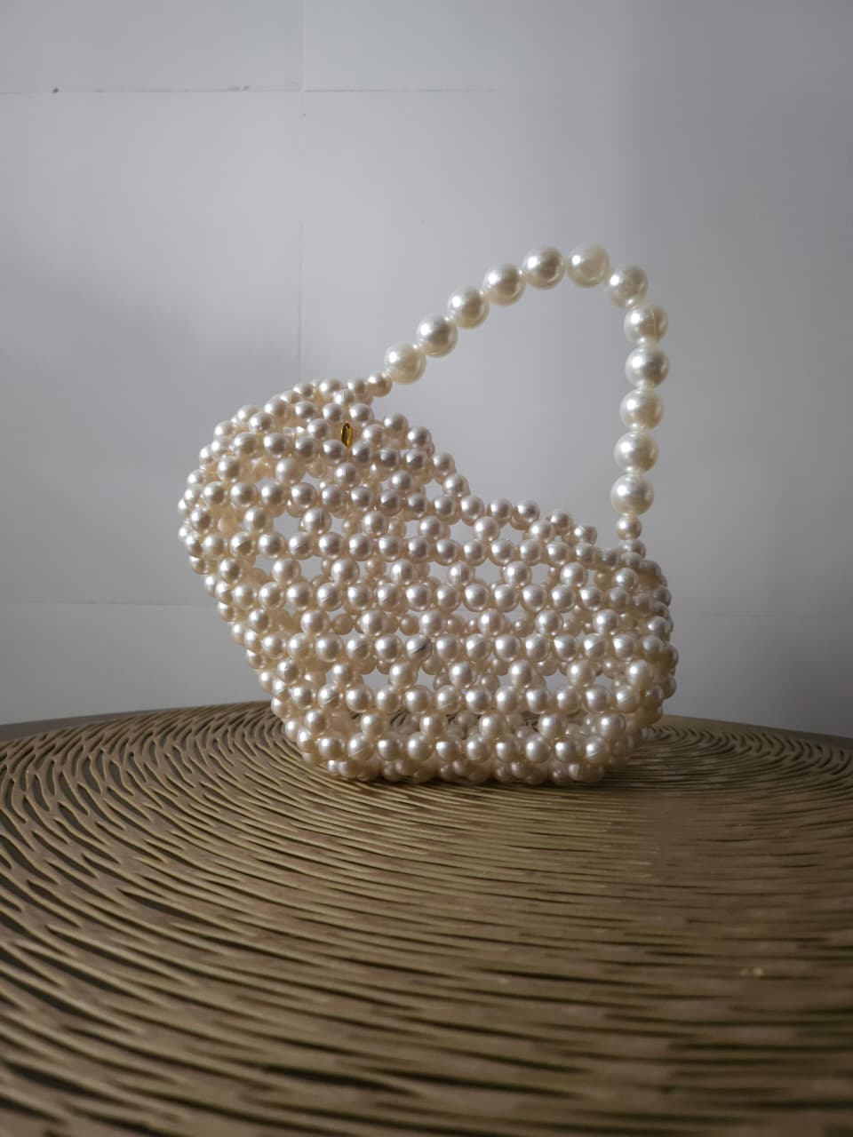 Elegant Silver Beaded Purse