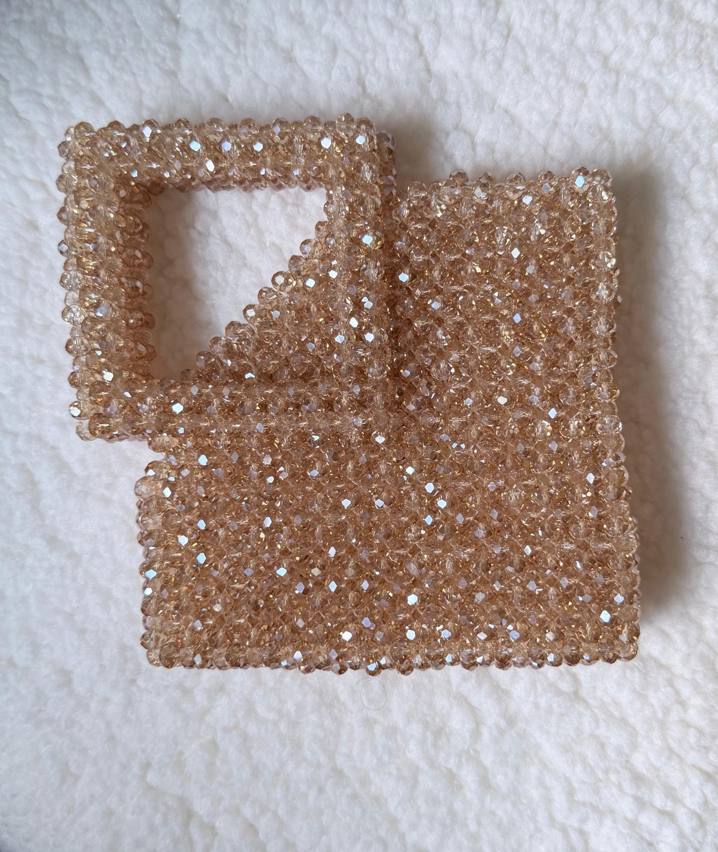Champagne Pearl Beaded Evening Bag